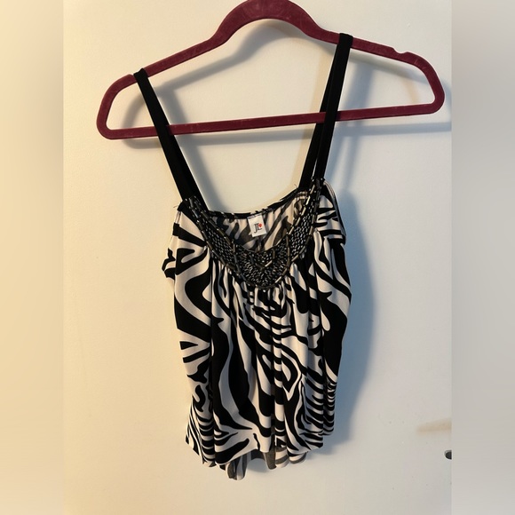 Joyce Leslie - Zebra Designed Blouse with Beads Short Sleeve - Picture 1 of 3